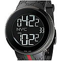 Gucci Men's Rubber Strap Dual-time Digital Watch