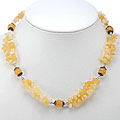 Silver Accent Golden Agate Necklace (Thailand)