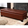 Cambridge Saddle Brown Bonded Leather Storage Ottoman