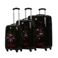Ed Hardy Love Kills Slowly Black 3-piece Hardside Luggage Set
