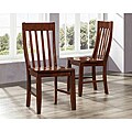 Roman Mahogany Slat-back Chairs (Set of 2)