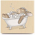 House Mouse Relaxing Bubbles Wood-mounted Rubber Stamp