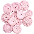 Vintage Style Pink Sew-On Buttons (Pack of 12)