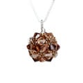 Sterling Silver Colorful Brown Crystal Ball Necklace (USA)