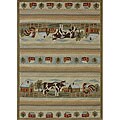 Hand-hooked Country Ivory Rug (7'6 x 9'6)