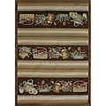 Hand-hooked Country Brown Rug (2'3 x 7'6)