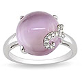 10K White Gold 7 ct Amethyst and Diamond Accent Ring (H-I, I2-I3)