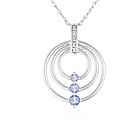 10k White Gold Tanzanite and Diamond Accent Necklace