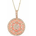 14k Rose Gold Pink Opal and 2/5ct TDW Diamond Necklace (I-J, I1-I2)