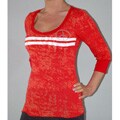 Related knowledge on Vintage Girdles Women's Red 3/4-sleeve Burnout Thermal Tee