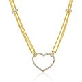 18k Gold over Silver Diamond Accent Heart Necklace
