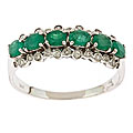 Dyach 14k White Gold Emerald and 1/6ct TDW Diamond Ring (I-J, I1-I2)