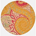 Hand-tufted Paisley Abstract Wool Rug (6' Round)