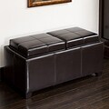 Sheffield Espresso Bonded Leather Storage Ottoman
