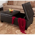 Alfred Brown Bonded Leather Storage Ottoman