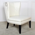 Tessa Ivory Quilted Bonded Leather Chair