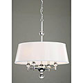4-light White Shade and Crystal Chrome Chandelier