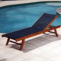 Essential guidepost on Teak Floating desk Teak Sun Lounger with Black Mesh Fabric