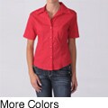 Journee Collection Women's Half-sleeve Fitted Blouse