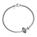 Signature Moments Sterling Silver Grey Murano Glass Starter Set (7.25-inch/ 7.75-inch)