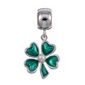 Signature Moments Green Enamel Lucky 4-leaf Clover Dangle Charm
