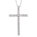 10k White Gold 1/4ct TDW Diamond Cross Necklace (K-L, I2-I3)