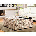 Decor Swirl Print Cocktail Storage Ottoman with Trays