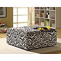 Decor Zebra Print Cocktail Storage Ottoman with Trays