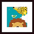 Yuko Lau 'Safari Group: Leopard and Lion' Wood-framed Art