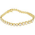 14k Gold Overlay Graduated Clear Cubic Zirconia Tennis Bracelet