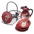 Certified International Viva La Pasta 6-Piece Olive Oil Set with Metal Rack