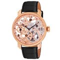 Akribos XXIV Men's Mechanical Skeleton Rose Goldtone Strap Watch