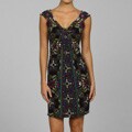 London Times Women's Border Print Waterfall Dress
