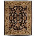 Hand-tufted Delhi Black Border New Zealand Wool Rug (8' x 10')