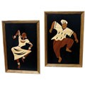 Wood 'Adowa Rhythms' Traditional Dancer Overlay Picture (Ghana)
