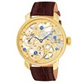 Akribos XXIV Men's Stainless Mechanical Skeleton Strap Watch