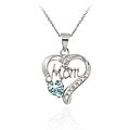 Glitzy Rocks Sterling Silver Blue Topaz and Diamond Accent Heart Necklace