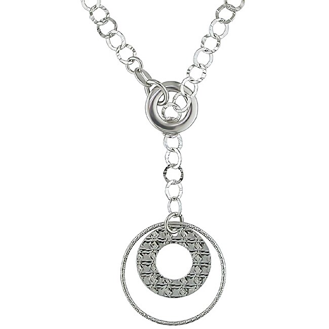 Sterling Silver Drop Circle Necklace