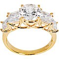 14k Gold Overlay Cubic Zirconia Staircase Ring