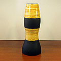 Handmade Black and Bamboo-accent Tall Vase (Vietnam)