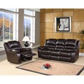 Abbyson Living Brownstone Premium Top-grain Leather Reclining Sofa and Armchair Set