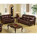 Abbyson Living Madison Premium Top-grain Leather Pushback Reclining Sofa and Loveseat