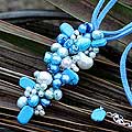 Pearl and Calcite 'Blue Fascination' Pendant Necklace (Thailand)