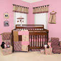 Sweet Safari Pink 6-piece Crib Bedding Set