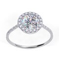 Danhov 14k Gold Cubic Zirconia and 1/3ct TDW Diamond Engagement Ring (G, VS2)