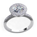 Danhov 14k Gold Cubic Zirconia and 1/3ct TDW Diamond Engagement Ring (G, VS2)