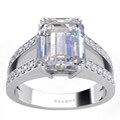Danhov 18k Gold Cubic Zirconia and 1/2ct TDW Diamond Engagement Ring (G, VS2)