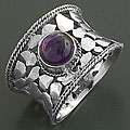 Sterling Silver Amethyst Cabochon Reptile Ring (India)