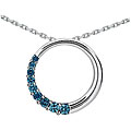 10k White Gold 1/4ct TDW Blue Diamond Circle Journey Necklace