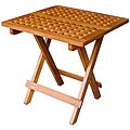 Royal Tahiti Yellow Balau Hardwood 20" Square Checkerboard Folding Side Table